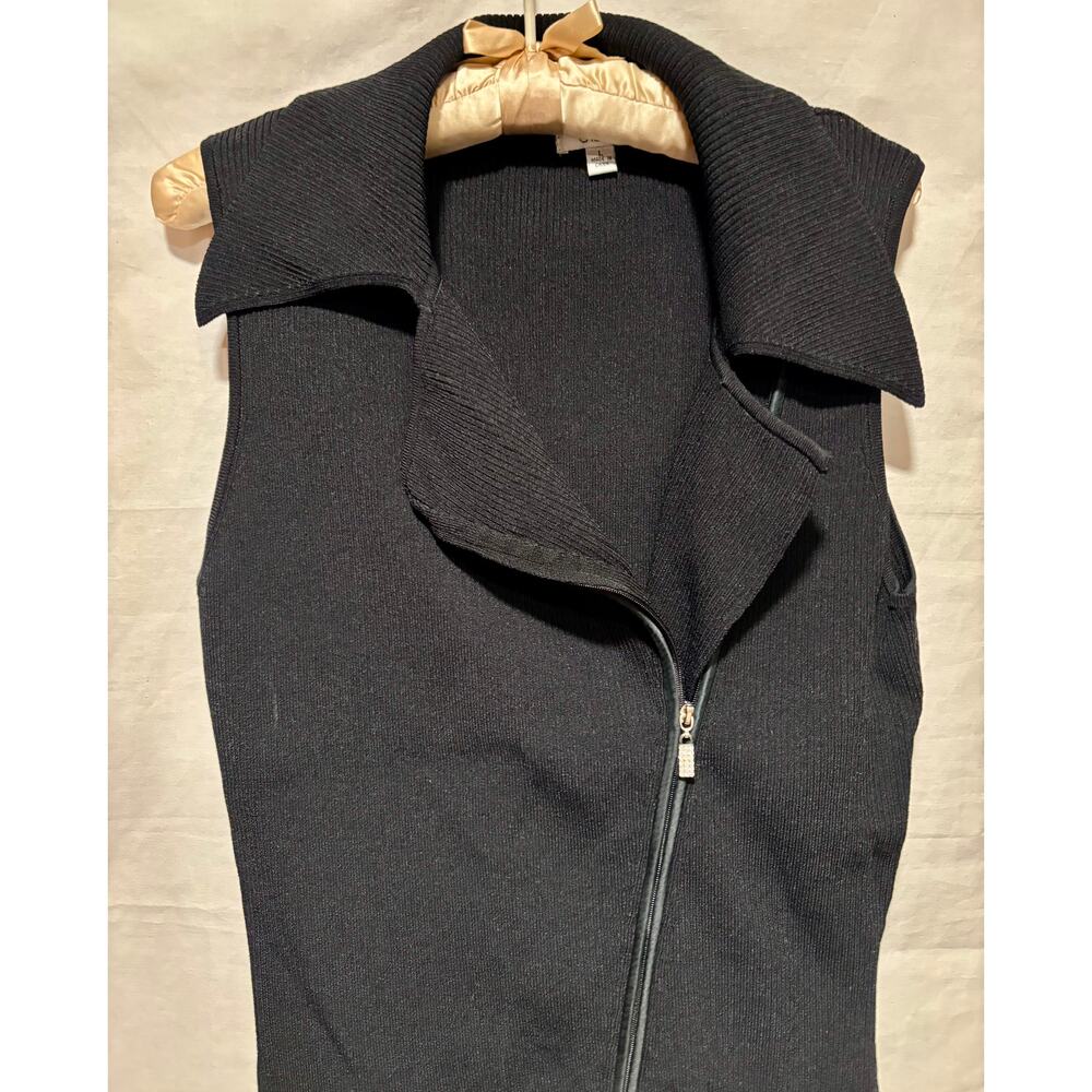 Cache Black 2 Way Diagonal Rhinestone Zipper Rib … - image 7